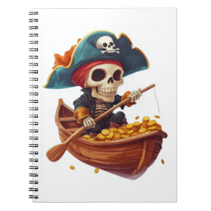Carnet Buccaneer osseux - Crâne de pirate drôle