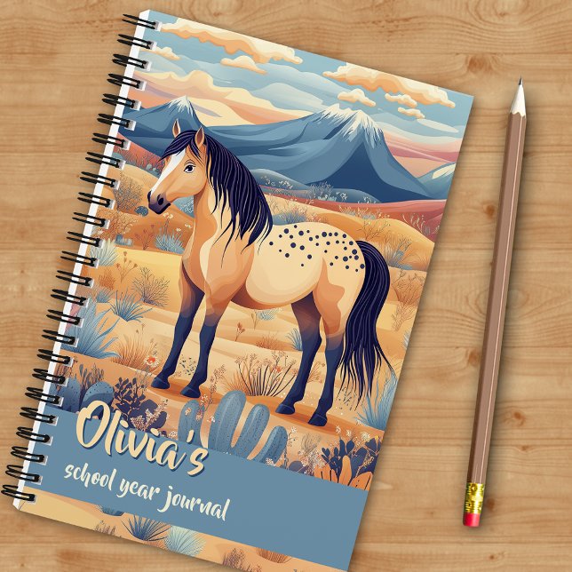 Carnet Buckskin Horse Desert Mountains Journaling Girls (Buckskin Horse Desert Mountains Journaling Notebook - Personalize front and back for gift giving.)