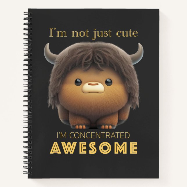 Carnet Buffalo concentré Awesome mignon adorable drôle (Devant)