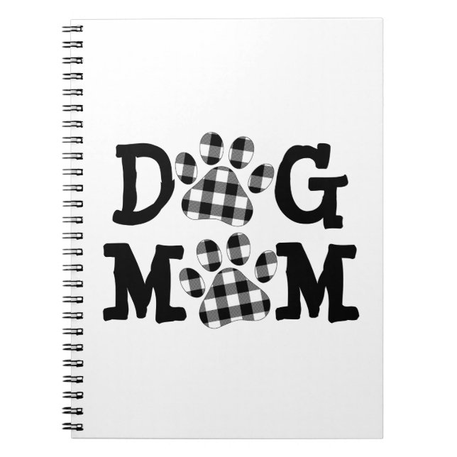 Carnet Buffalo Plaid DOG MOM Pawprints (Devant)