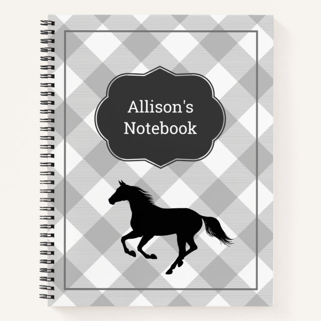 Carnet Buffle gris sur mesure Plaid Horse Pony (Devant)
