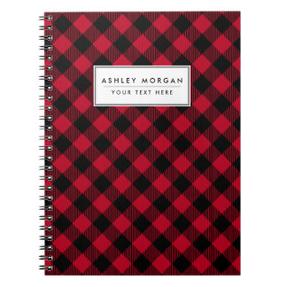 Carnet Buffle rouge et noir, Motif Plaid
