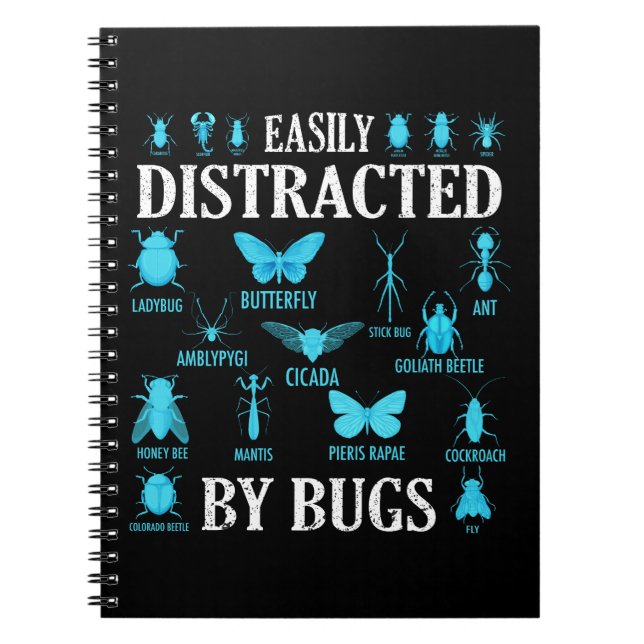 Carnet Bugs Amusants De Bug Facilement Distrait Par Les B (Devant)