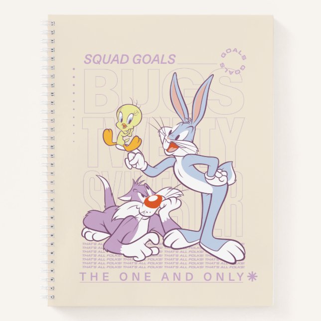 Carnet BUGS BUNNY™, TWEETY™, SYLVESTER™ Squad Buts (Devant)