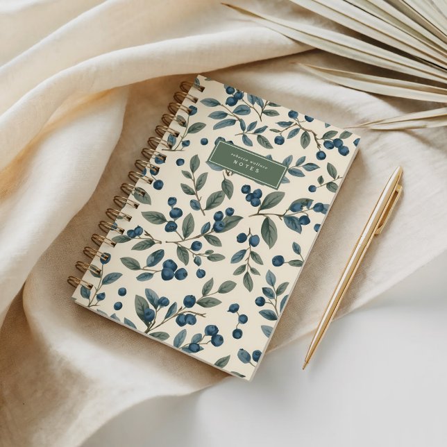 Carnet Buisson de myrtilles à l'aquarelle moderne (Créateur téléchargé)