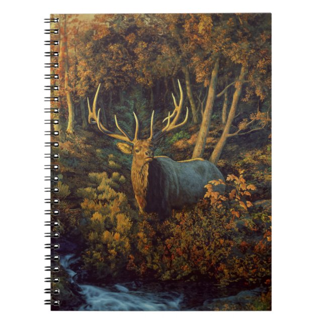 Carnet Bull Elk dans la forêt d'automne (Devant)