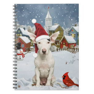 Carnet Bull Terrier Chien Winter Wonderland Noël Joie
