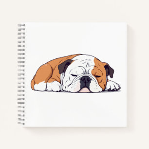 Carnet Bulldog anglais adorable mignon animal dormant cal