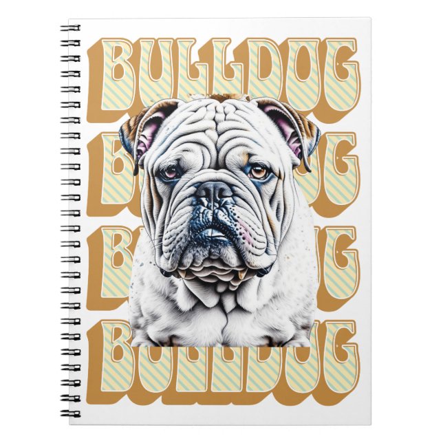 Carnet Bulldog anglais avec police rétro (Devant)