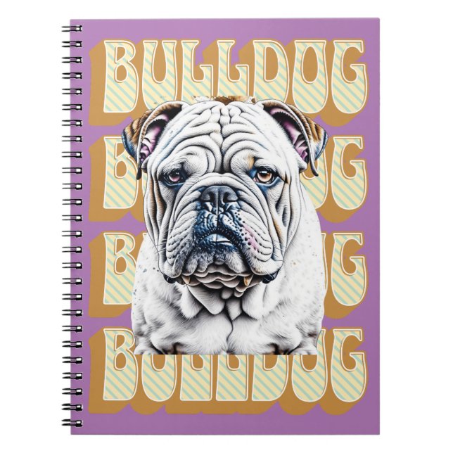 Carnet Bulldog anglais avec police rétro (Devant)