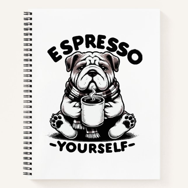 Carnet Bulldog au café chaud (Devant)
