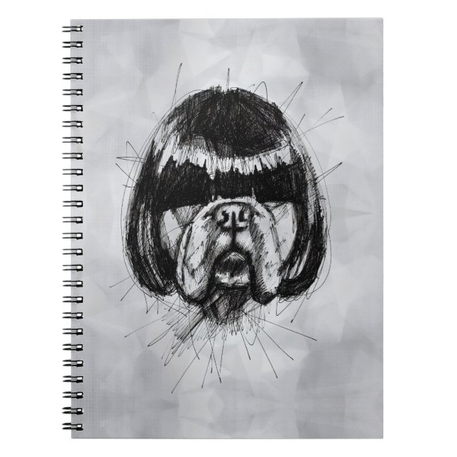 Carnet Bulldog avec une perruque (style 4) Beaux-arts (Devant)
