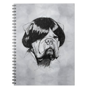 Carnet Bulldog avec une perruque (Style 5) Beaux-Arts