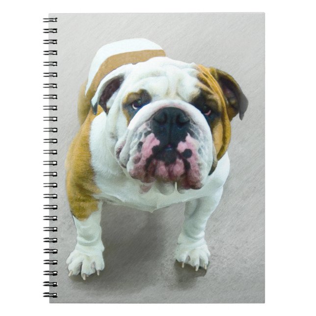 Carnet Bulldog Painting - Joli art original chien (Devant)