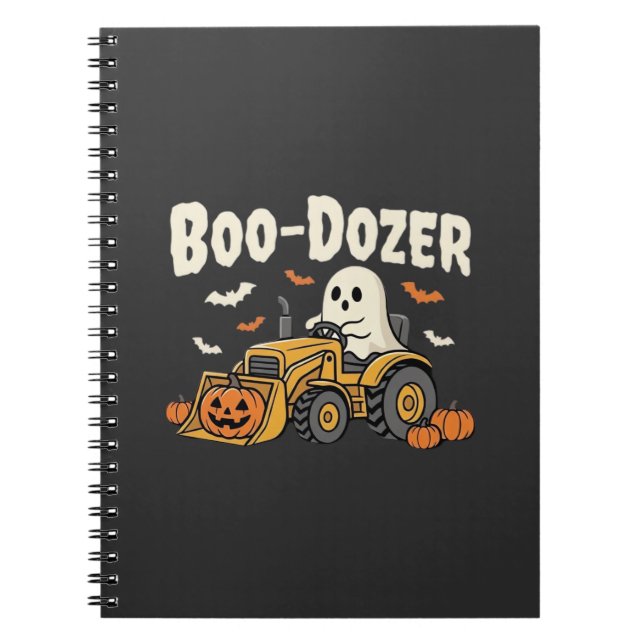Carnet Bulldozer fantôme de Halloween Boo-Dozer Design_1 (Devant)
