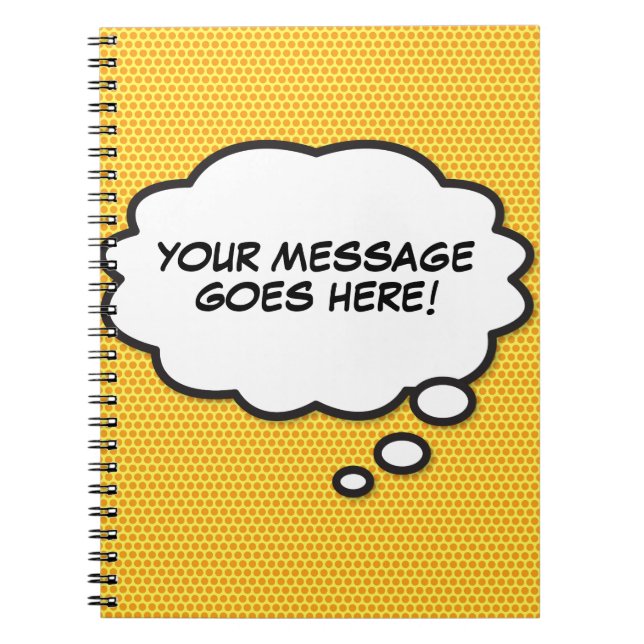 Carnet Bulle De Pensée De Votre Message Tendance Amusante (Devant)