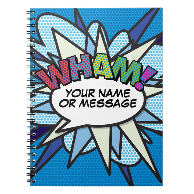 Carnet Bulle de texte personnalisée Fun Moderne Rétro (Devant)