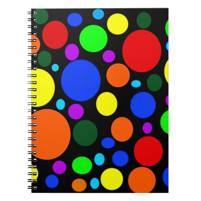 Carnet Bulles colorées sur noir (Devant)