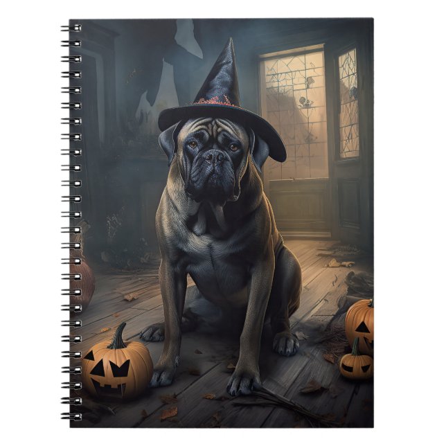 Carnet Bullmastiff Citrouilles Halloween effrayant (Devant)