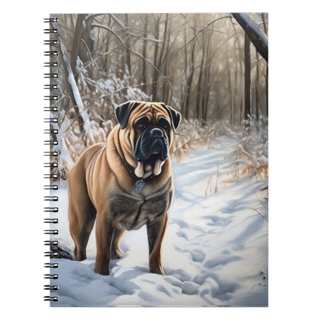 Carnet Bullmastiff Qu'il neige Noël (Devant)