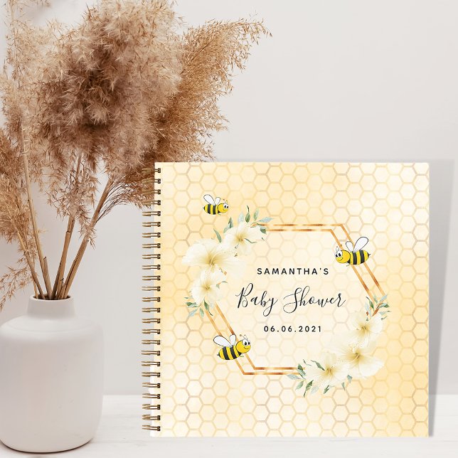Carnet Bumble abeille nid d'abeille baby shower de fleurs (Créateur téléchargé)