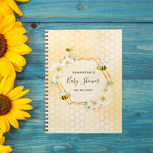 Carnet Bumble abeille nid d'abeille baby shower de fleurs (Créateur téléchargé)