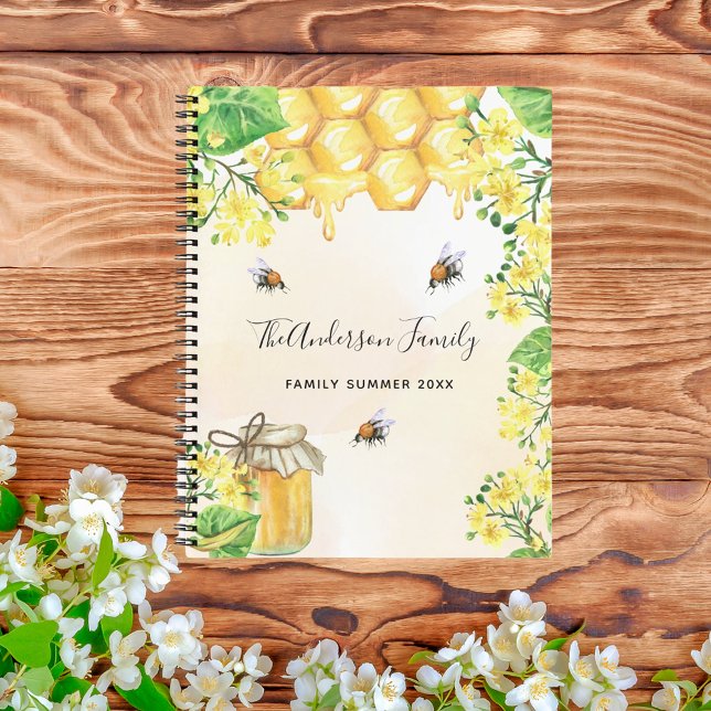 Carnet Bumble abeilles miel jaune florales nom de famille (Créateur téléchargé)