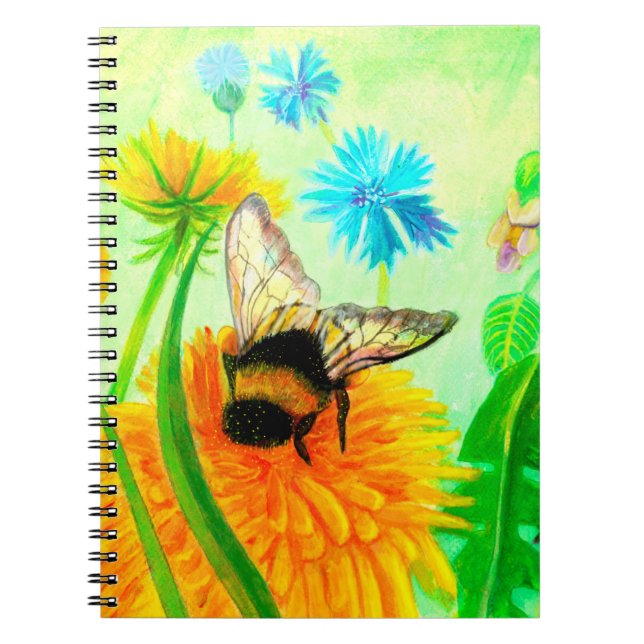 Carnet Bumblebee sur le pandelion (Devant)
