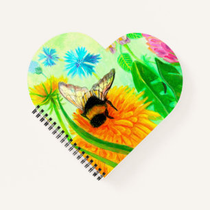 Carnet Bumblebee sur le pandelion 