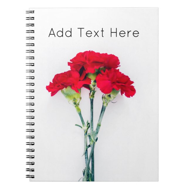 Carnet Bundle of Red Carnation Flowers (Devant)