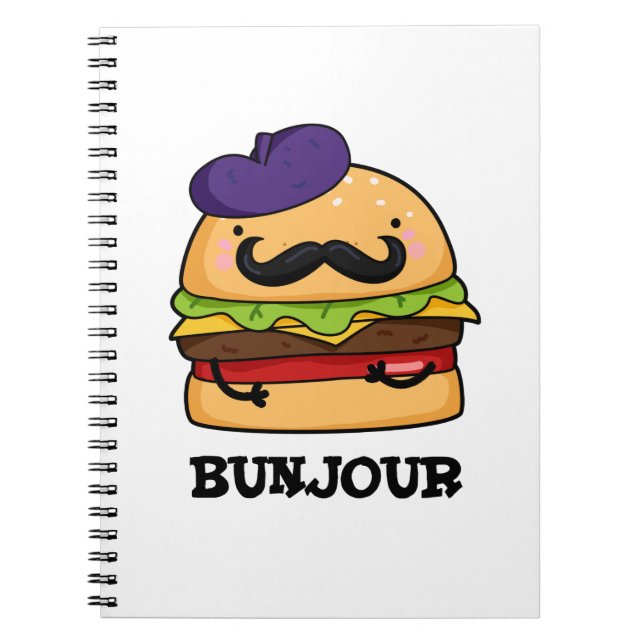 Carnet Bunjour Drôle French Burger Bun Pun  (Devant)