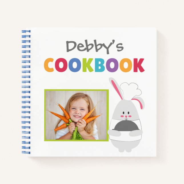 Carnet Bunny Chef Personnalisé Kids Cookbook (Ajouter Pho (Devant)