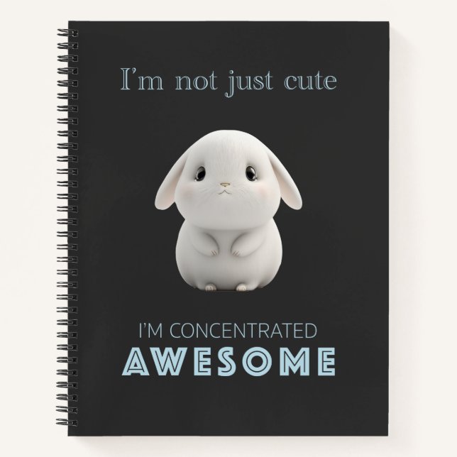 Carnet Bunny concentré Awesome mignon adorable drôle (Devant)