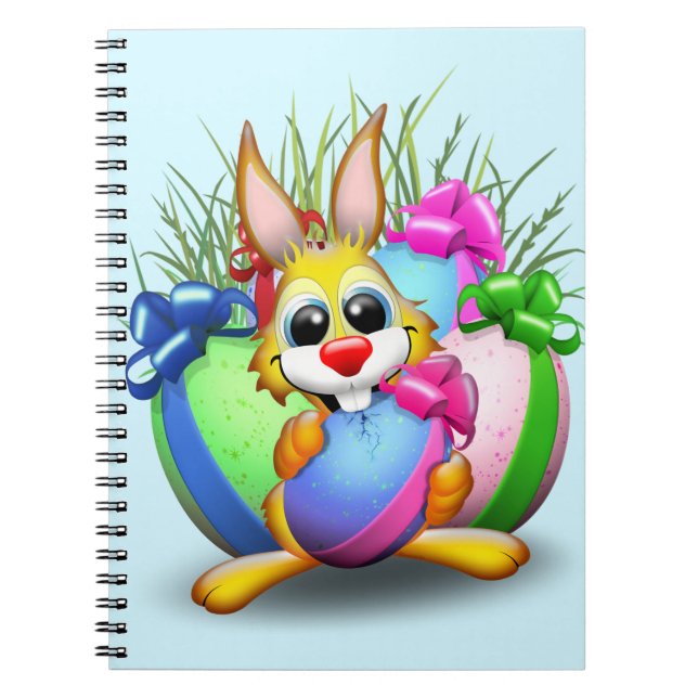 Carnet Bunny de Pâques drôle et caractère mignon Biting u (Devant)