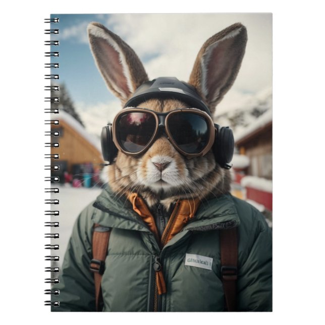 Carnet Bunny de snowboard Whimsical (Devant)