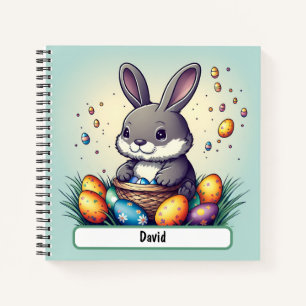 Carnet Bunny Pâques Avec Nametag Personnalisé