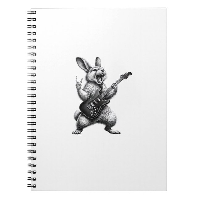Carnet Bunny Playing Guitar Rock Star Bunny Lover Easter  (Devant)