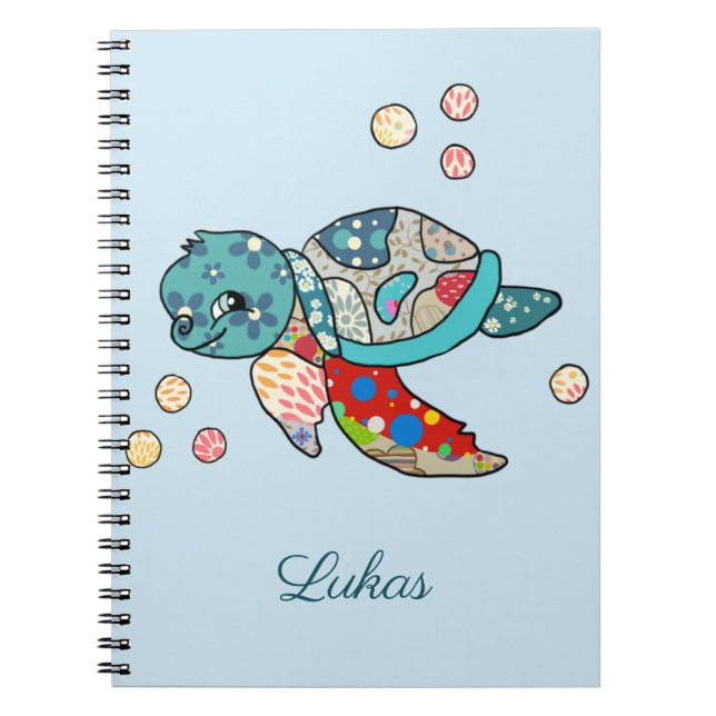 Carnet bunte Wasserschildkröte, personalisiert (Devant)