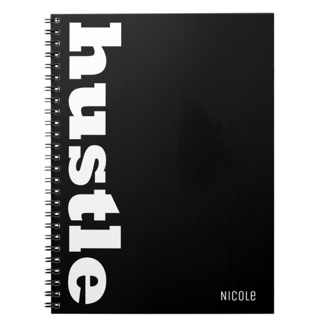 Carnet Bureau de travail personnalisé inspirant HUSTLE (Devant)