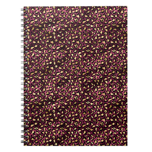 Carnet Burgundy et Gold Leopard Series Design 1 (Devant)