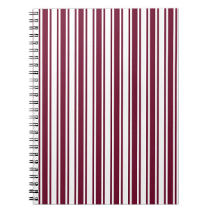Carnet Burgundy rouge et blanc bonbons rayures