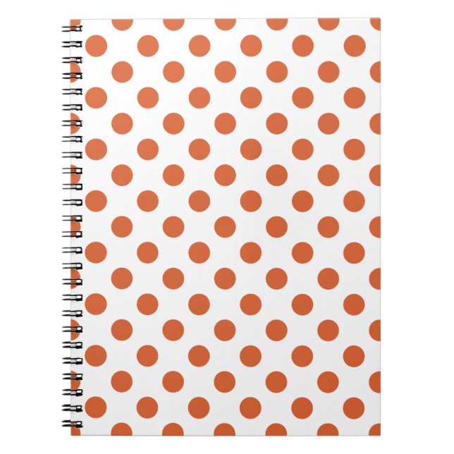 Carnet Burnt orange polka dots (Devant)
