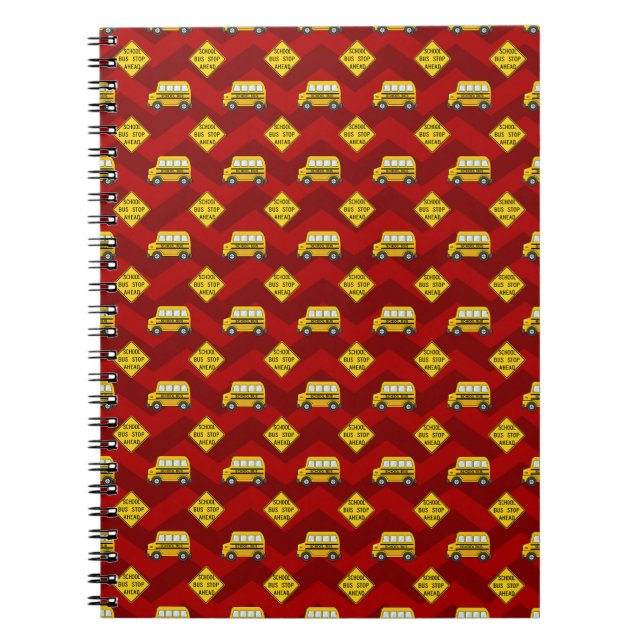 Carnet Bus scolaire jaune & signe de lecture retour au de (Devant)