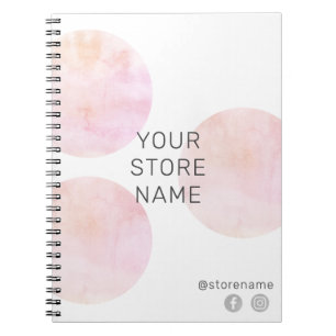 Carnet Business Blush Watercolor Cercles Médias sociaux