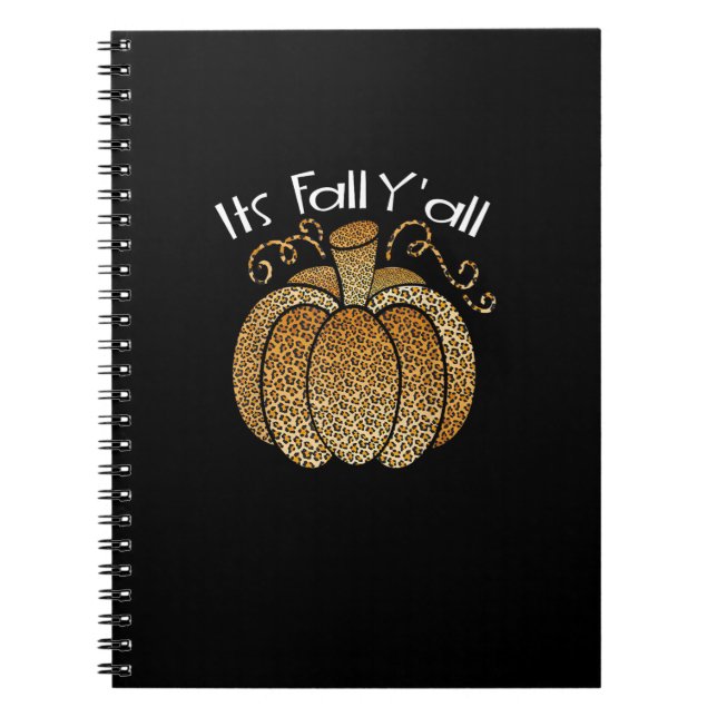 Carnet C’est automne Y’all Empreinte de léopard Citrouill (Devant)