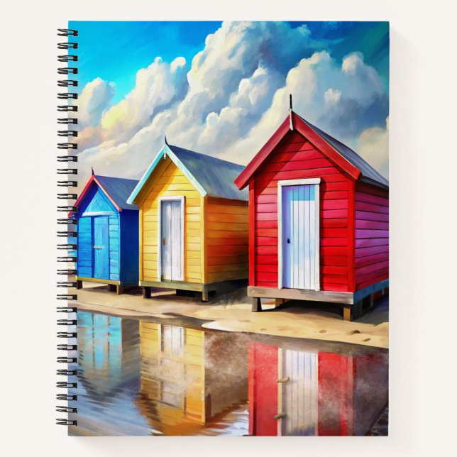 CARNET CABANES DE PLAGE ÉTÉ COLORÉES (Devant)