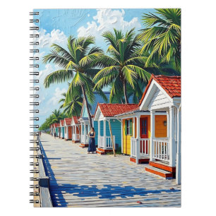 Carnet Cabanes de plage tropicales colorées