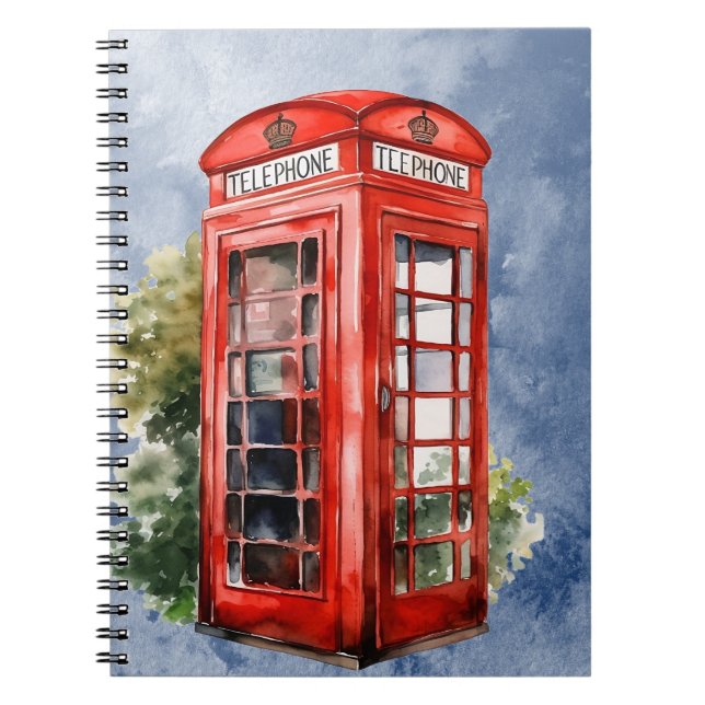Carnet Cabine téléphonique britannique vintage (Devant)