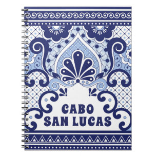 Carnet Cabo San Lucas Bleu & Blanc Carrelage Talavera Mex
