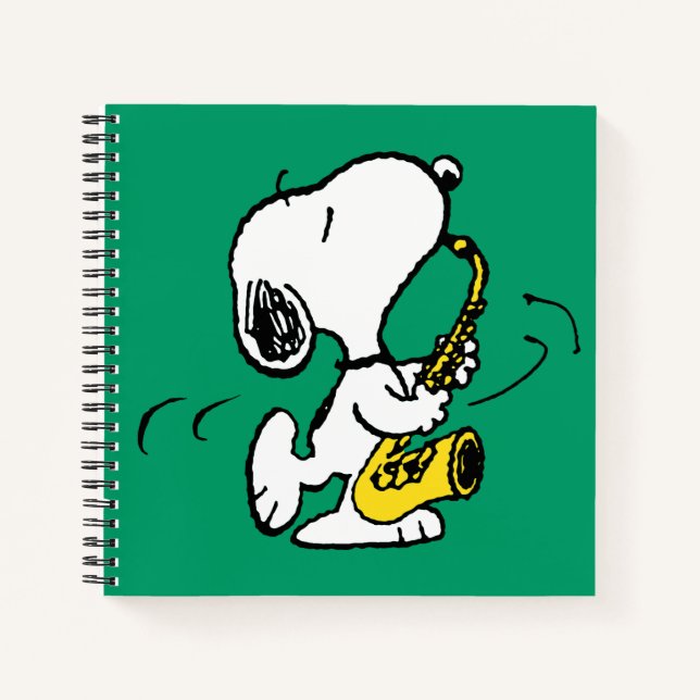 Carnet cacahuètes | Lecteur Snoopy Saxophone (Devant)